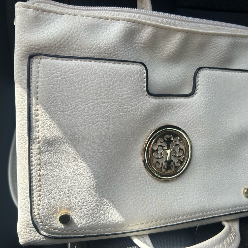 Elegant White Leather Women's Bag